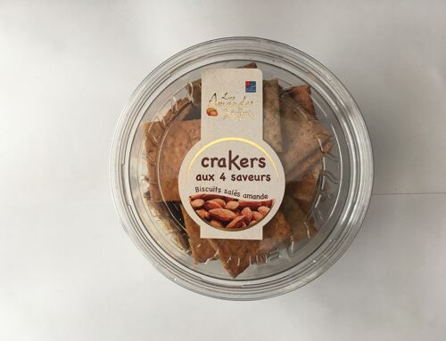 Crackers farine d'amandes (Parmesan, Piment d'Espelette, Sésame, tomate) 130g