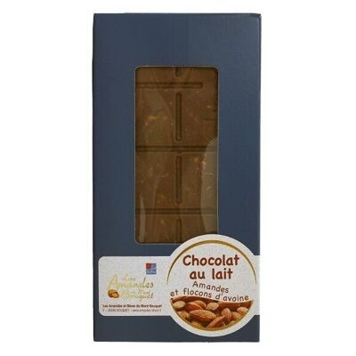 Milk chocolate bar - Almonds and oat flakes 100g