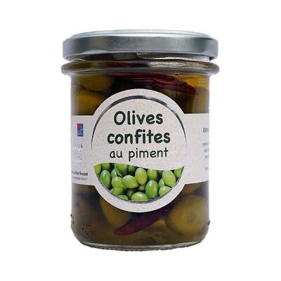 Olives confites aux piments 165g