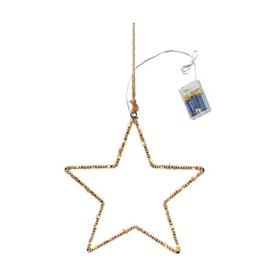 Led star to hang metal/jute 32 x 52 cm - Christmas decoration
