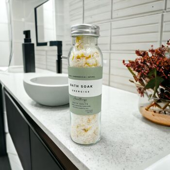 Bouteille de sels de bain et pochette de sels de bain, pot de sels de bain d'aromathérapie, trempage de bain aux huiles essentielles 3