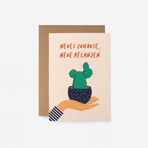 Neues Zuhause, neue Pflanzen - German greeting card