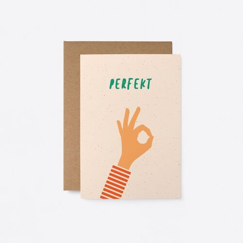 Perfekt - German greeting card