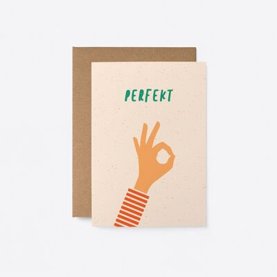 Perfekt - German greeting card