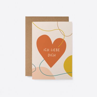 Ich liebe dich - tarjeta de felicitación alemana