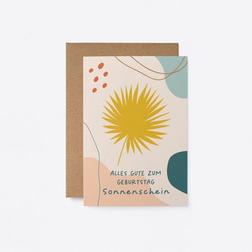 Alles Gute zum Geburtstag, Sonnenschein - German Greeting Card