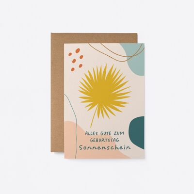 Alles Gute zum Geburtstag, Sonnenschein - Deutsche Grußkarte
