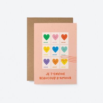 Je t’envoie beaucoup d’amour – Carte de voeux