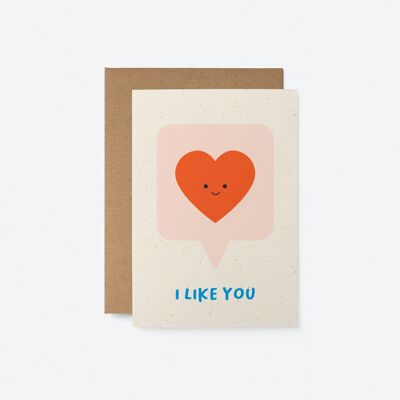Ich mag dich – Liebesgrußkarte