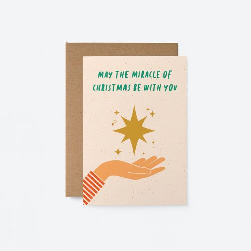 May the miracle of Christmas be with you - Seasonal Greeting Card - Holiday Card