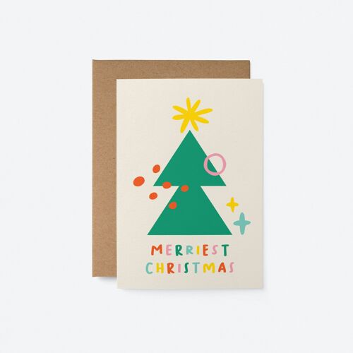Merriest Christmas - Seasonal Greeting Card - Holiday Card