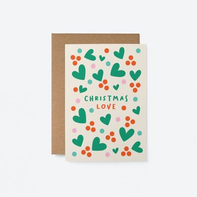Amour de Noël - Carte de vœux saisonnière - Carte de vacances