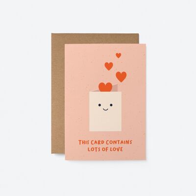 Esta tarjeta contiene mucho amor - Tarjeta de felicitación de amistad