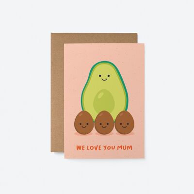 On t'aime Maman - Carte de voeux fête des mères
