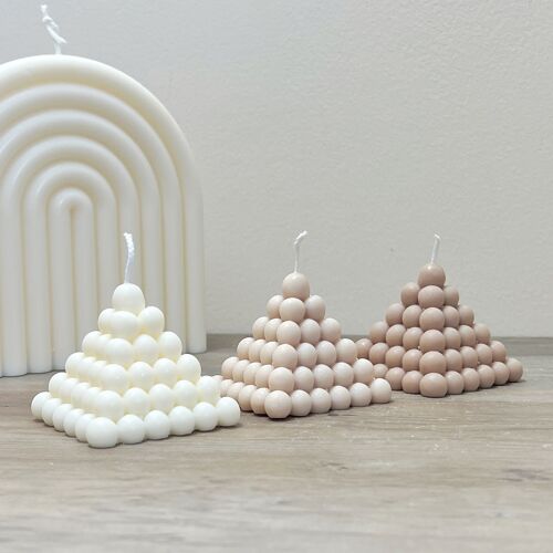Pyramid Bubble Cube Candles - Triangle Candle - White Soy Candle