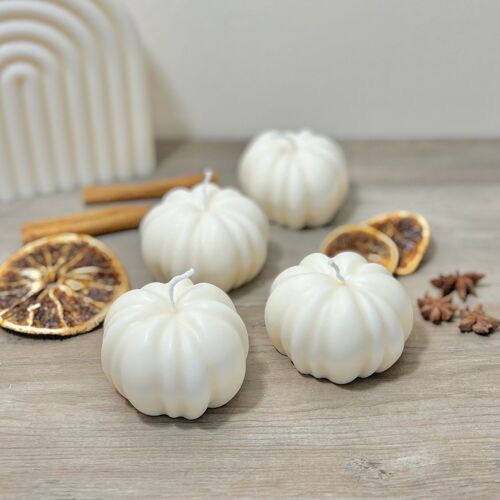 White Pumpkin Candle - Halloween Decoration - Pumpkin Spice Candles