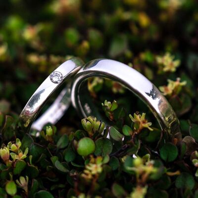 Wedding rings | 925 Silver & Diamond | Classic polished