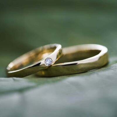 Anillos de boda | Oro 750 y Diamante | Pulido clásico