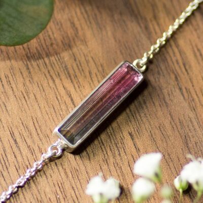 925 silver bracelet | Watermelon tourmaline