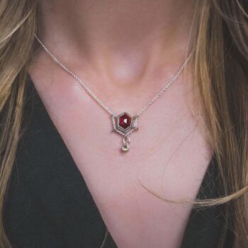 Collier en argent 925 | Grenat Rouge & Citrine 3