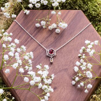 Collier en argent 925 | Grenat Rouge & Citrine 4