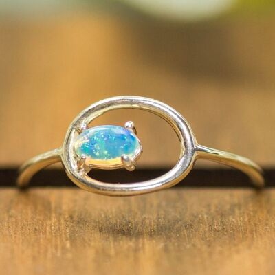 925 Silber Ring | Australischer Opal