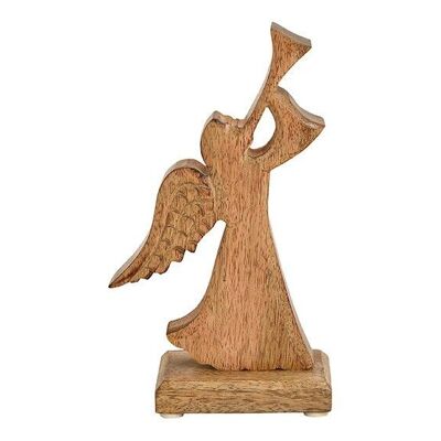 Stand ange en bois de manguier marron (L/H/P) 12x20x6cm