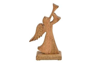 Stand ange en bois de manguier marron (L/H/P) 12x20x6cm