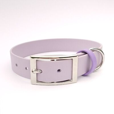 Lilac Biothane dog collar handmade in France