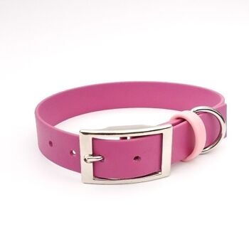 Framboise collier pour chien en Biothane fait main en France 1