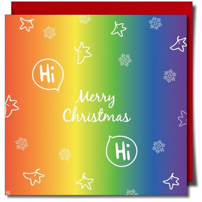 Hi Hi Merry Christmas Heartstopper inspired Xmas Card.