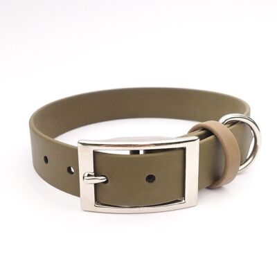 Olive collier pour chien en Biothane fait main en France