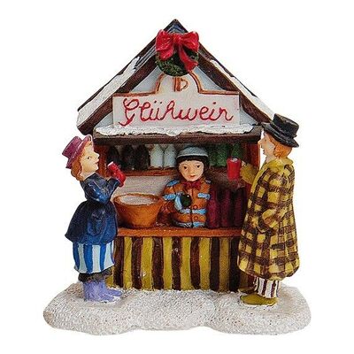 Miniature Christmas figures mulled wine stand made of poly (W / H / D) 6x8x5 cm