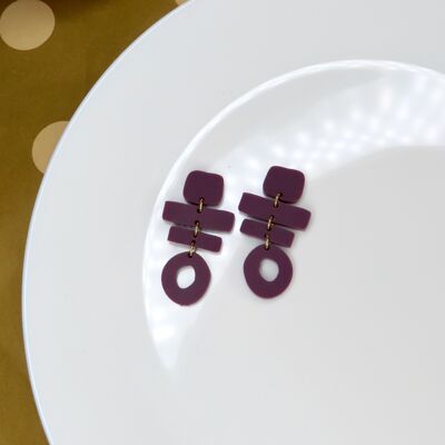 Plum Woodwork acrylic earrings with stainless steel connectors