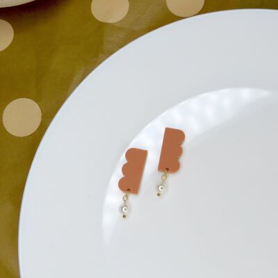 Terracotta Belle acrylic earrings with stainless steel connectors