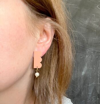 Boucles d'oreilles en acrylique Terracotta Belle avec connecteurs en acier inoxydable 3