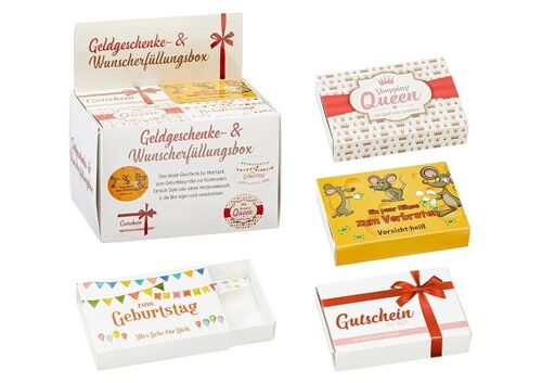 Geldgeschenk Box aus Papier/Pappe Bunt 4-fach