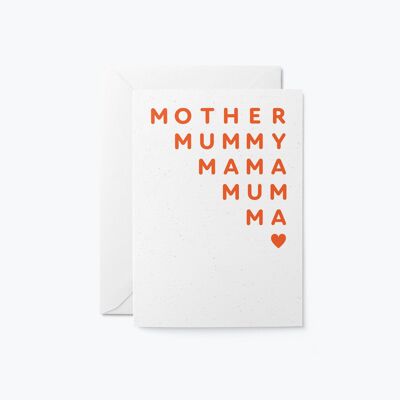 Madre - Tarjeta de felicitación del Día de la Madre