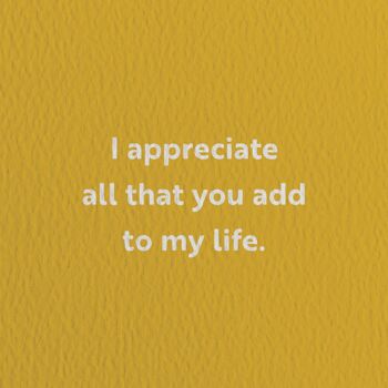 J'apprécie tout ce que vous ajoutez à ma vie - Carte de vœux de remerciement 2