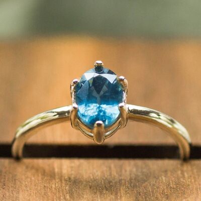 925 Silber Ring mit blauem Kyanit