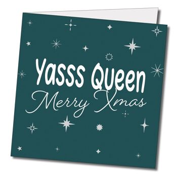 Yasss Reine Joyeux Noël. Carte de Noël LGBTQ+. 2