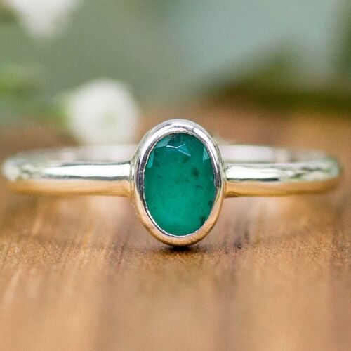 925 Silber Ring mit Smaragd