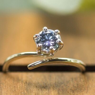 Open ring 925 silver diamond