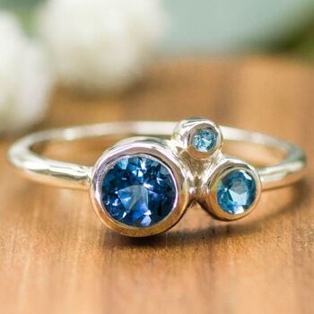 Bague en argent 925 | Topaz bleu 1