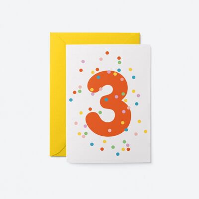 3er cumpleaños - Tarjeta de felicitación
