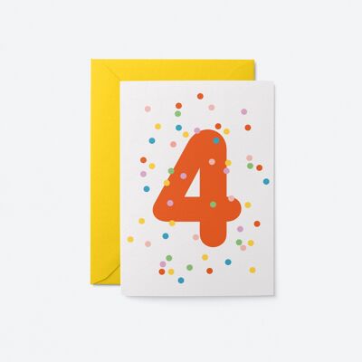 4to cumpleaños - Tarjeta de felicitación