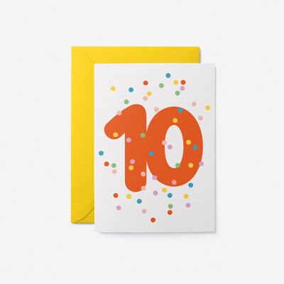 10º cumpleaños - Tarjeta de felicitación