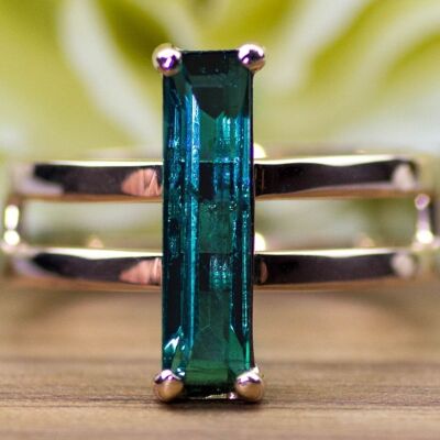 Bague en or 750 | Tourmaline verte