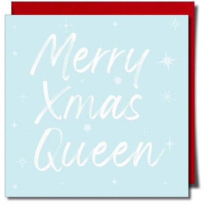 Frohe Weihnachten, Königin. Queere Weihnachtskarte.