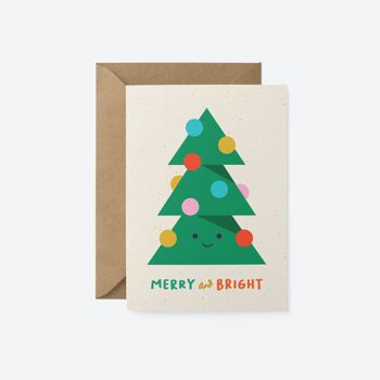 Joyeux et lumineux - Carte de Noël - Carte de vœux saisonnière - Carte de Noël 1